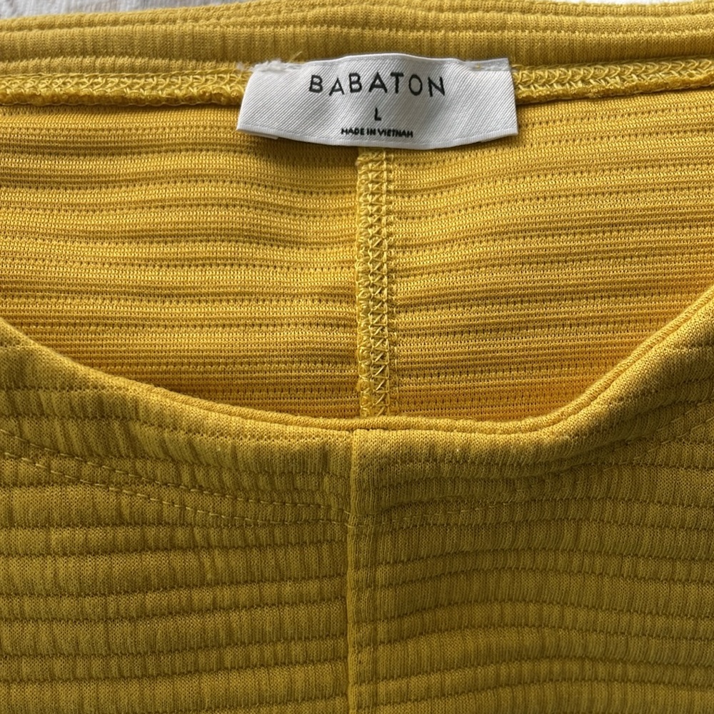 Babaton Yellow Ribbed Cropped Sweater - Picture 3 of 5